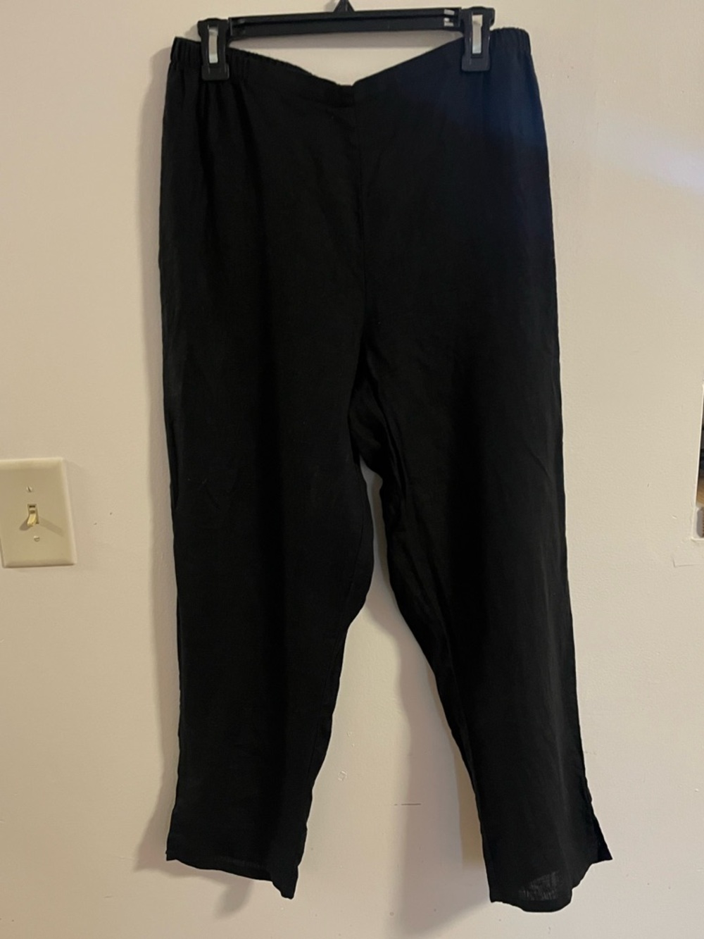 New Flax Brand Black Linen Ankle Pants Women’s M Pull-up Layering Bottoms
